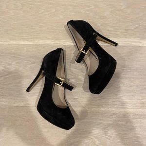 SOLD Michael Kors Mary Jane Black Suede Heels